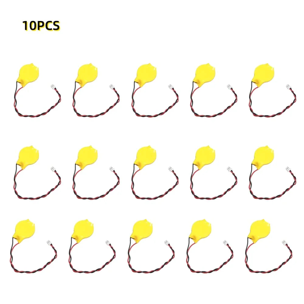 2-50Pcs CR2032 3V Lithium Battery With 2Pin 1.25mm Wire Connector For Laptop Motherboard BIOS CMOS Replacement
