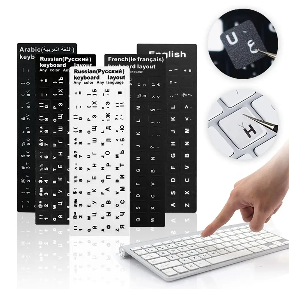 Wear-resistant Keyboard Stickers Spanish/English/Russian/Deu