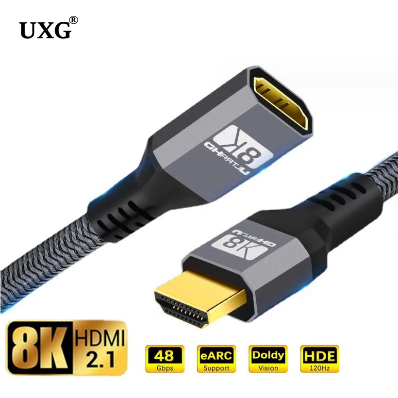8K HDMI Extension Cable male to female 1.5M/2M/3M HDMI 4K 3D
