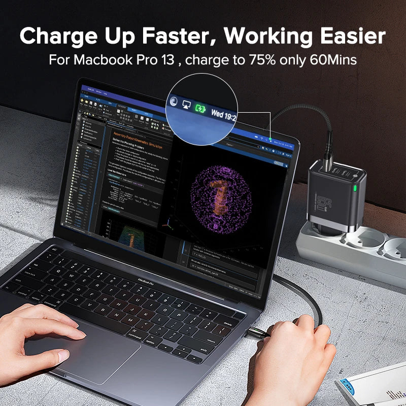 QOOVI 65W GaN Charger USB Type C Fast Charging Quick Charge 