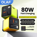 80W USB Charger with Retractable Type C Cable USB C Charger 