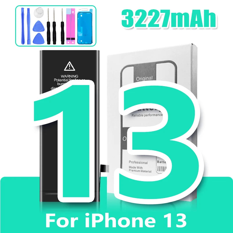 0 Cycle Replacement Battery for iPhone 11 12 13 14 Pro Max Mini High Capacity Phone for Apple iPhone with Free Repair Tools Set