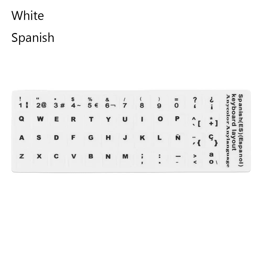 Wear-resistant Keyboard Stickers Spanish/English/Russian/Deutsch/Arabic/Italian/Japanese Letter Replacement For Laptop PC