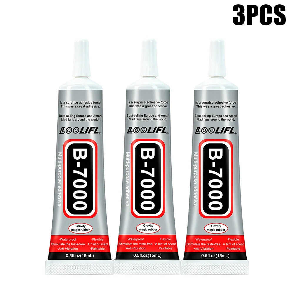 B7000 Special Glue for Mobile Phone Repair Jewelry Glue Easily Solves the Problem of Screen Frame Detachment Transparent Traceless Non-Hardening High Adhesion Waterproof Easy to Remove Comes with a Pr