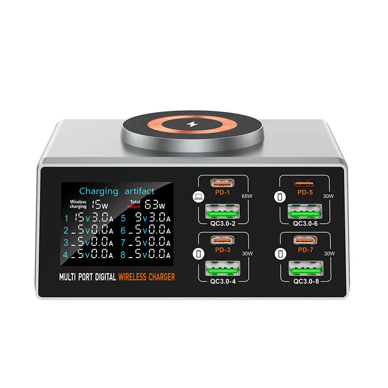 140W Smart Quick Charger 8-Port USB Charging Station for Mul