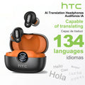 HTC NE79 TWS Wireless Bluetooth Earphones AI Translator Earbuds Noise Cancellation Long Battery Life Premium Audio Headphones