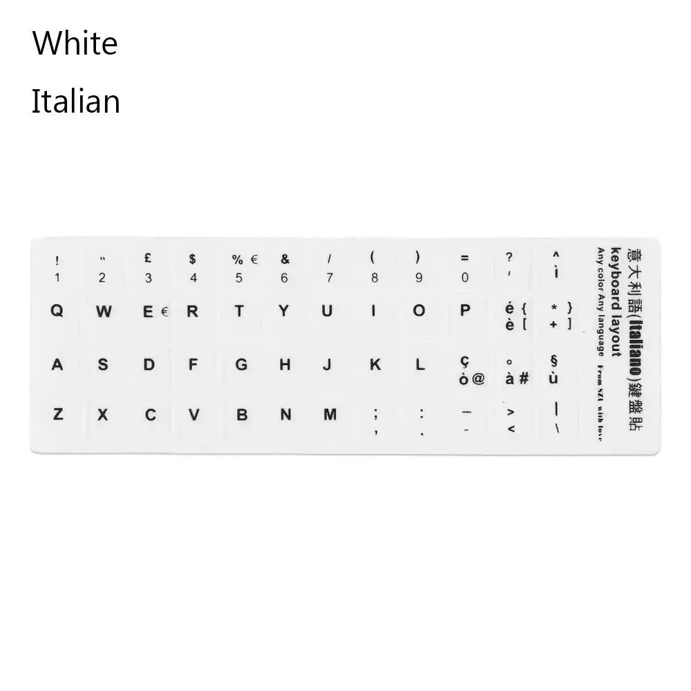 DIY Multi-language Keyboard Stickers Spanish/English/Russian/Deutsch/Arabic/Italian/Japanese Letter Replacement For Laptop PC