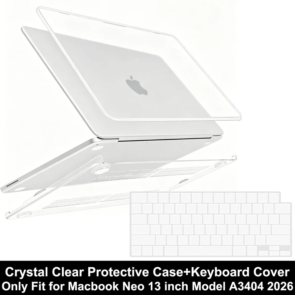 Ultra-Thin Crystal Case For MacBook Neo Case 13 inch 2026 Release Model A3404 Hard Shell Case&Keyboard Cover&Screen Protector