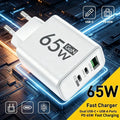 GaN 65W Fast Charging USB Type-C Charger US EU Plug USB PD Q