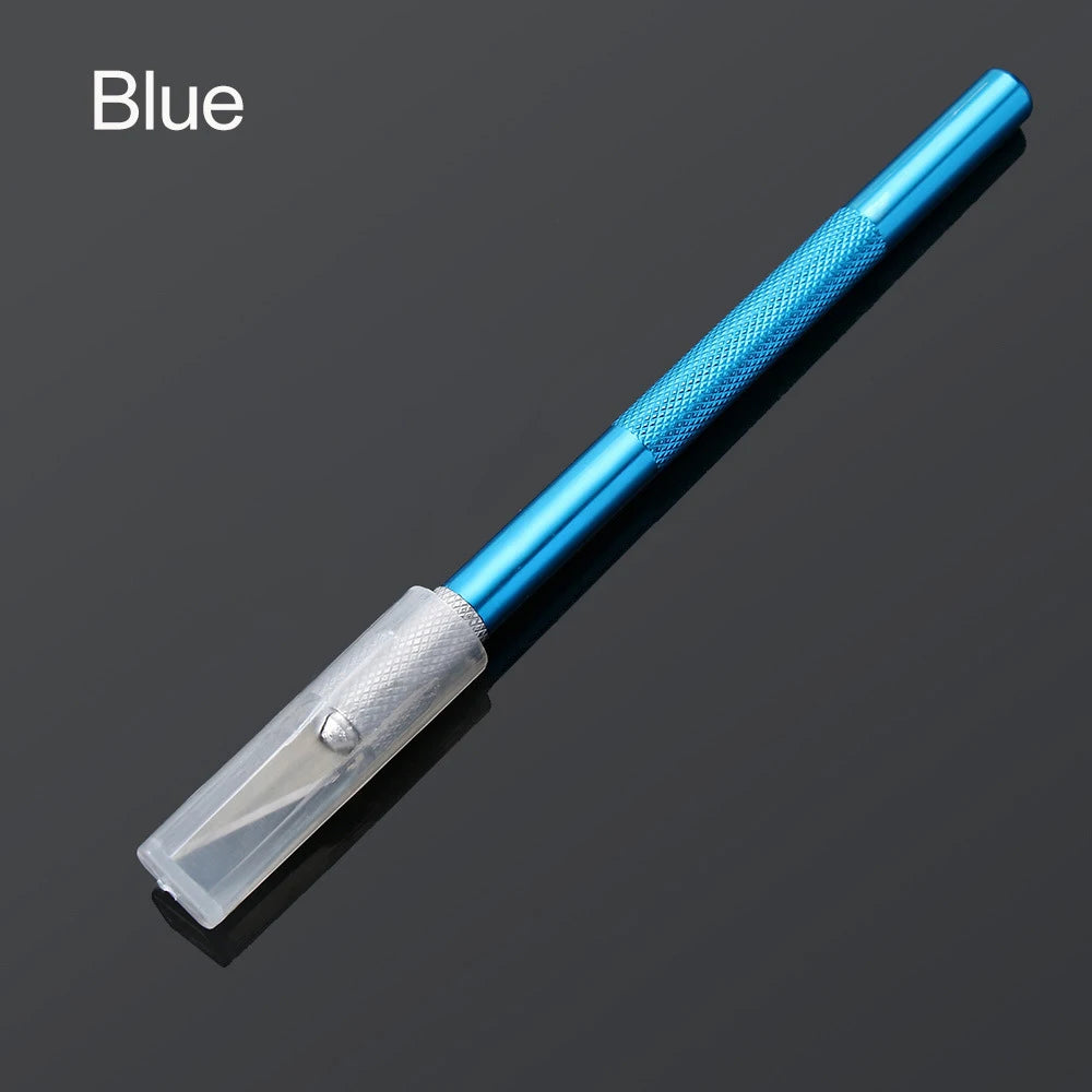 Non-Slip Metal Scalpel Knife Tools Kit Cutter Engraving Craft Knives + 5pcs Blades Mobile Phone PCB DIY Repair Hand Tools