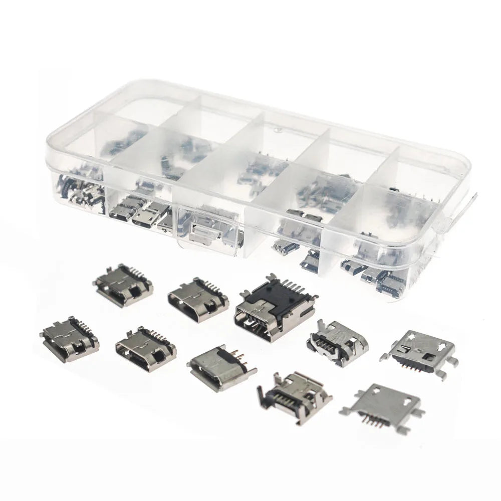 100pcs/ kit 10 Models Micro USB MINI usb female Android mobi
