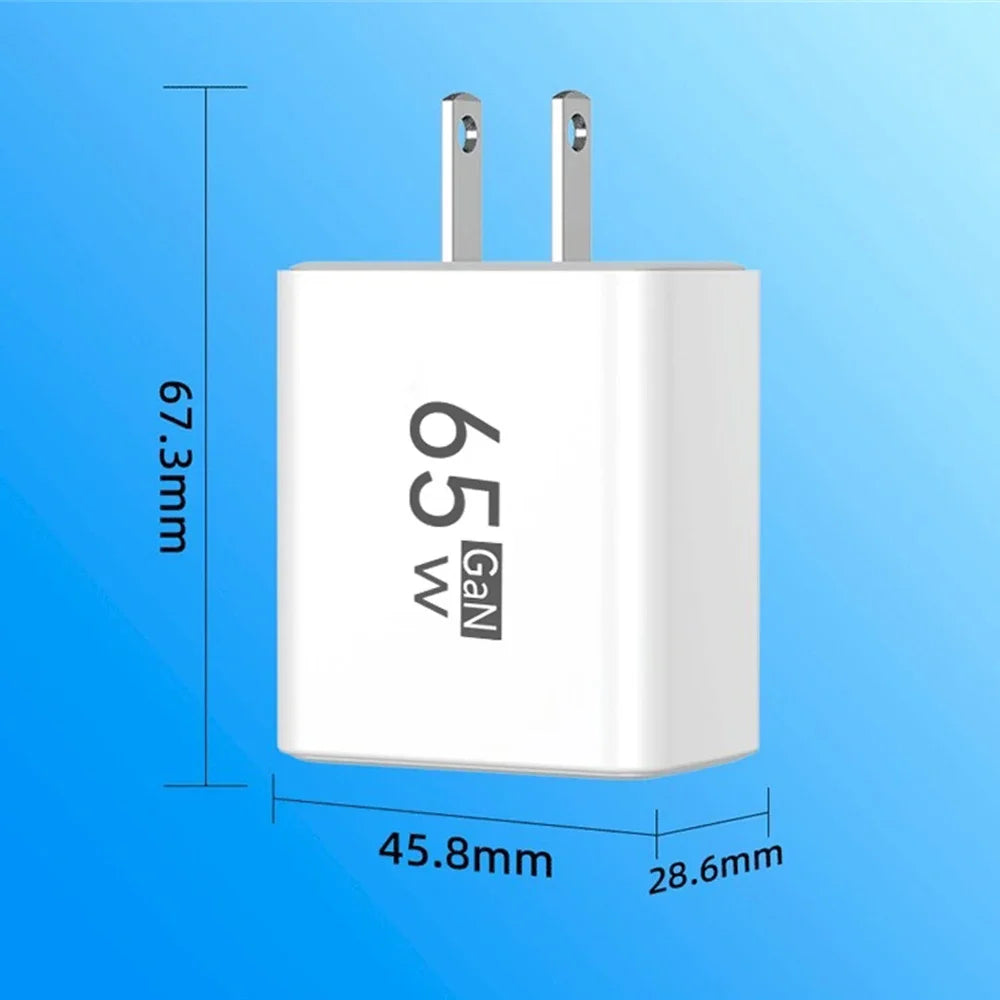 GaN 65W USB C Charger PD Fast Charging Phone Charger Power A