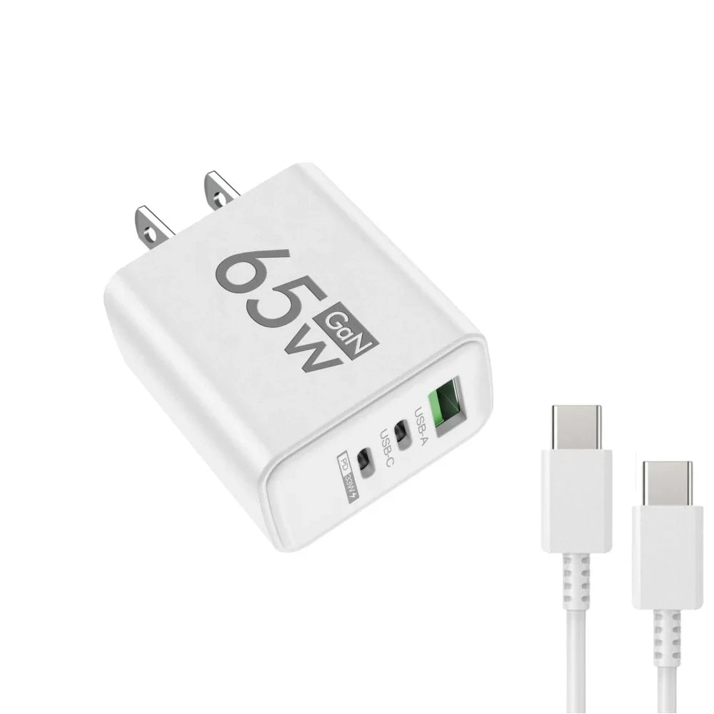 65W Type C USB GaN EU/US/KR Plug Fast Charging Charger 4 In 1 Multi Ports Quick Charging Wall Charger USB Type C Power Adapter