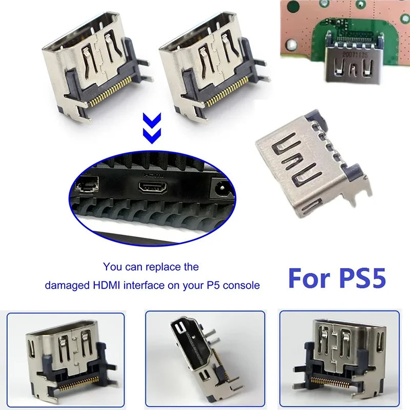 1PCS Replacement HDMI Port Replacement for PS5 PS4 Old Fat &