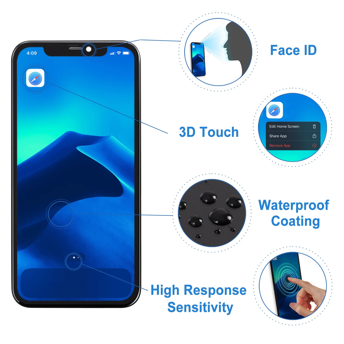 100% Tested Lcd For iPhone 11 Display 3D Touch Screen Replac