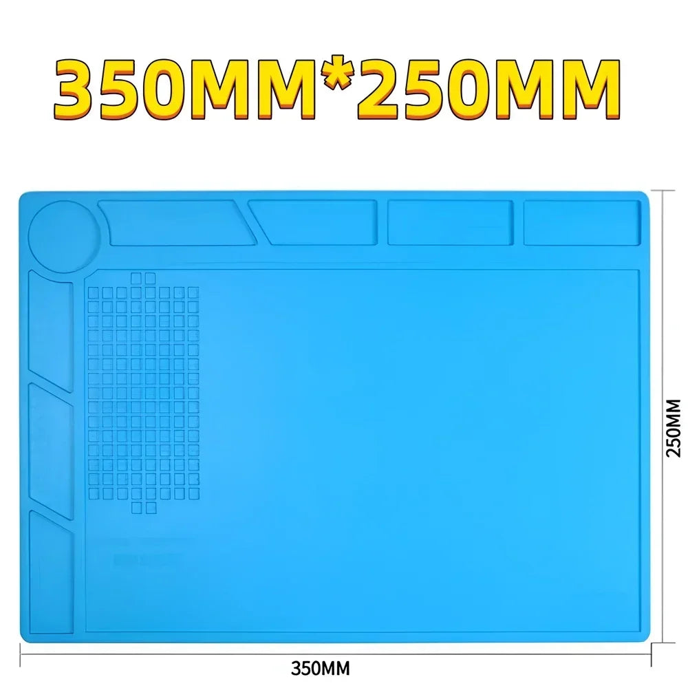 Magnetic Mat Silicone Repair Mat Circuit Board Soldering Pad Heat Resistant 932 F Anti-Static for ESD Iron Phone Repair