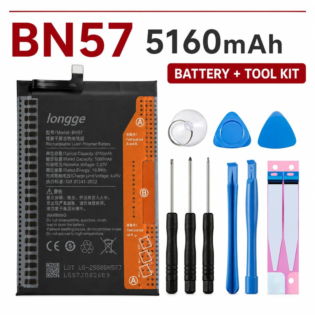 For Xiaomi Poco X3 Pro BN57 Replacement Battery 5160mAh High