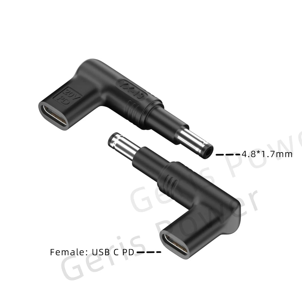 65W 90W 100W USB Type C PD to DC 4.5x3.0 7.4x5.0 4.0x1.35 5.5x2.5 5.5x1.7 3.0x1.1mm Laptop Charger Converter for Lenovo Asus Hp