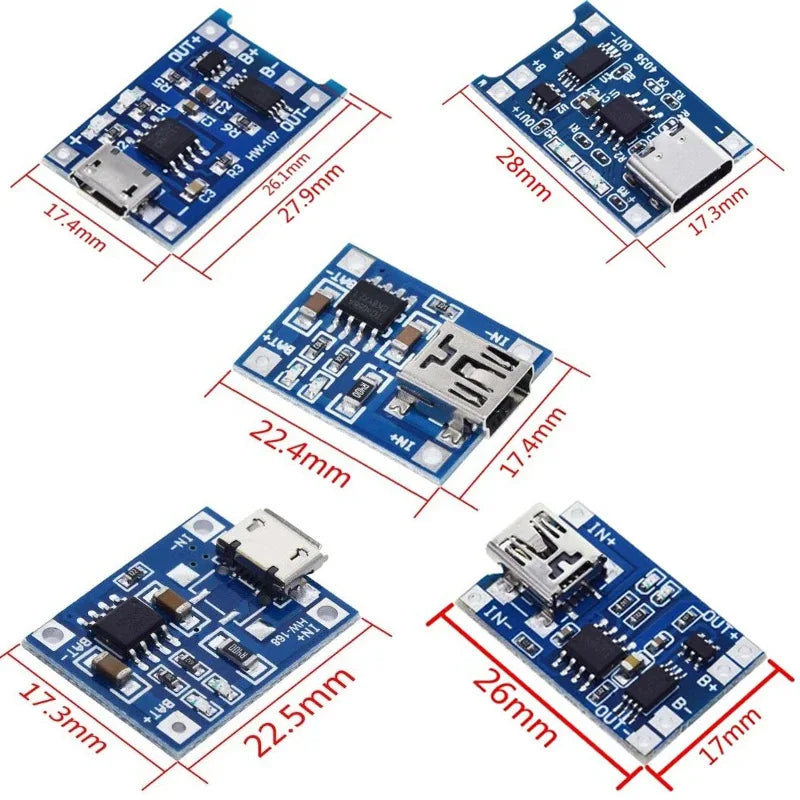 10/20/50/100PcsTP4056 1A Lithium Battery Charging Board Modu