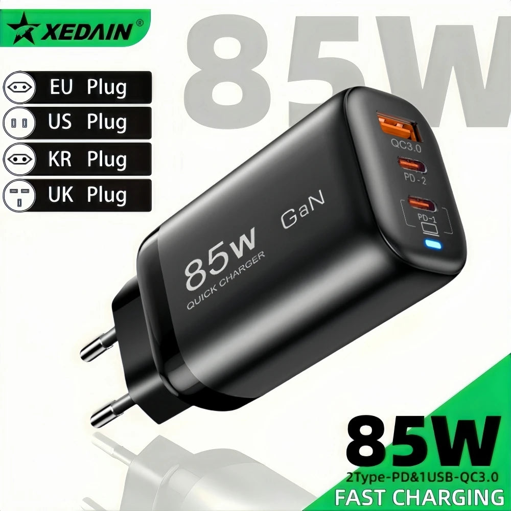 Real 85W GaN Type C Charger USB QC3.0 For Laptop Ipad PPS PD