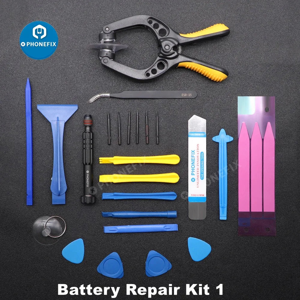 Professional Phone Repair Tool Kit Suction Cup Tweezer Pry Opening Battery Remove Screwdrivers For iPhone 15 16 17 Camera Watch
