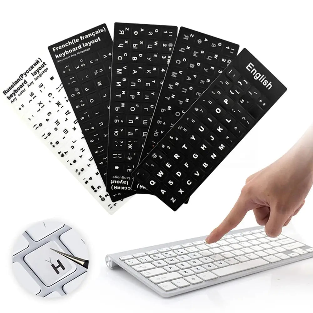 DIY Multi-language Keyboard Stickers Spanish/English/Russian