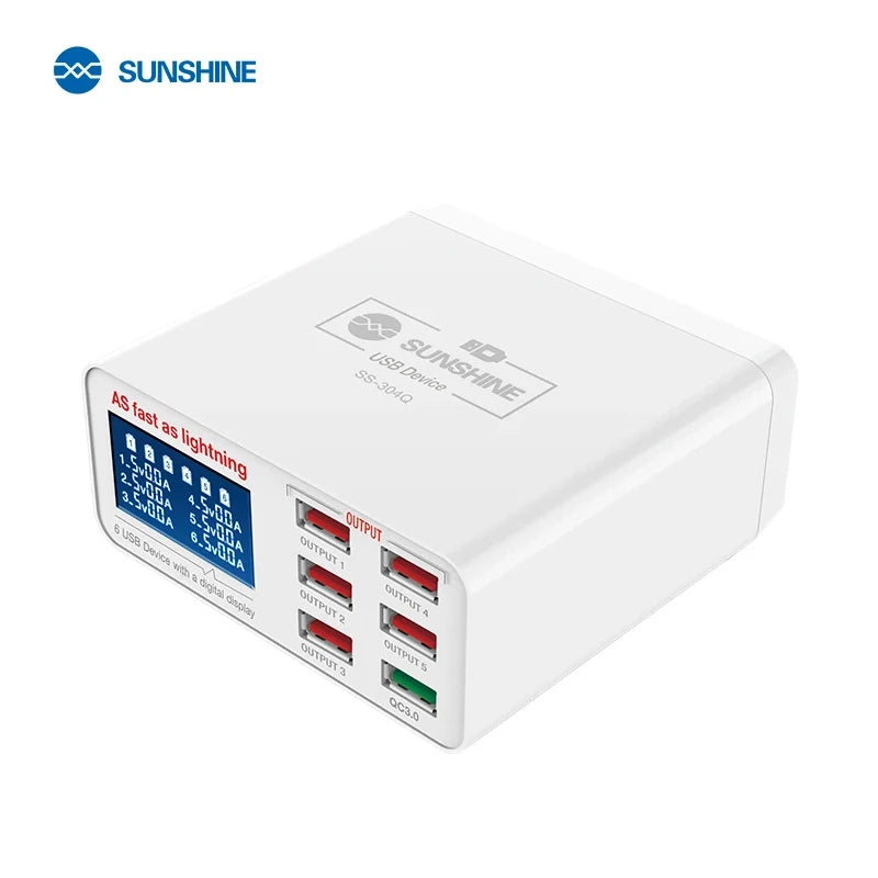 RELIFE RL-309AW Dual QC3.0 USB Charger with LCD Display 8 Ports For Mobile Phones Tablets Laptops Smart Fast Charging Tools