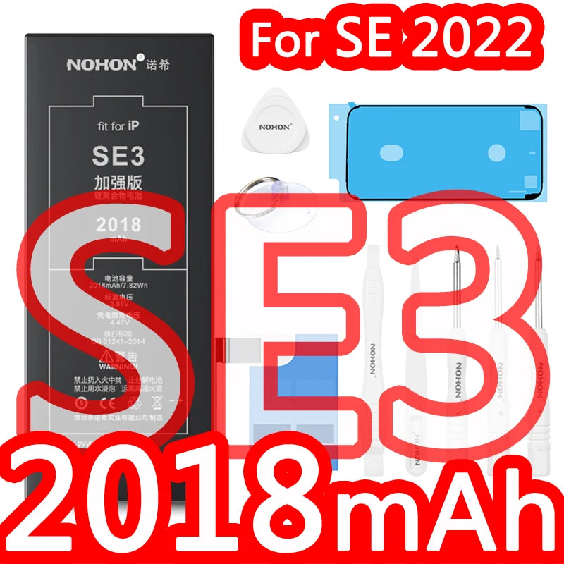 NOHON High Capacity Phone Battery for iPhone 13 13Pro 12 Pro 11 X XR XS 12Mini 13PM 15Pro MAX 14 SE SE2 SE3 Replacement Bateria