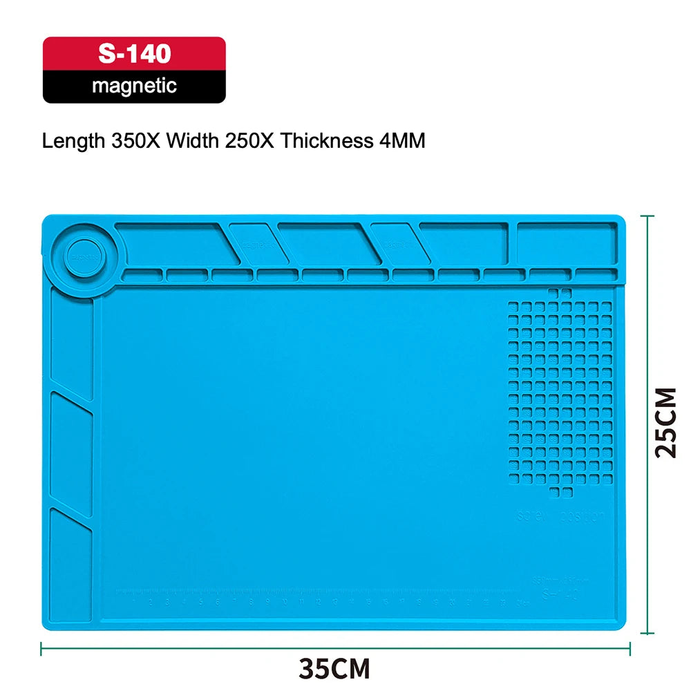 Silicone Soldering Pad Desk Platform Mat for Welding Station Iron Phone PC Repair Magnetic Heat Insulation No Lead S-160