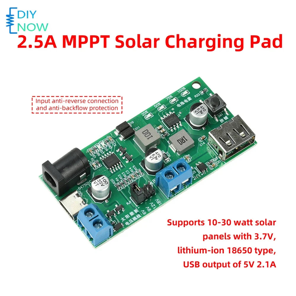 MPPT Solar Charger Control Board 5V 2.1A USB Output Anti Rev