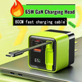 65W GaN PD USB-C Charging Head Fast Charger With Built-in 80