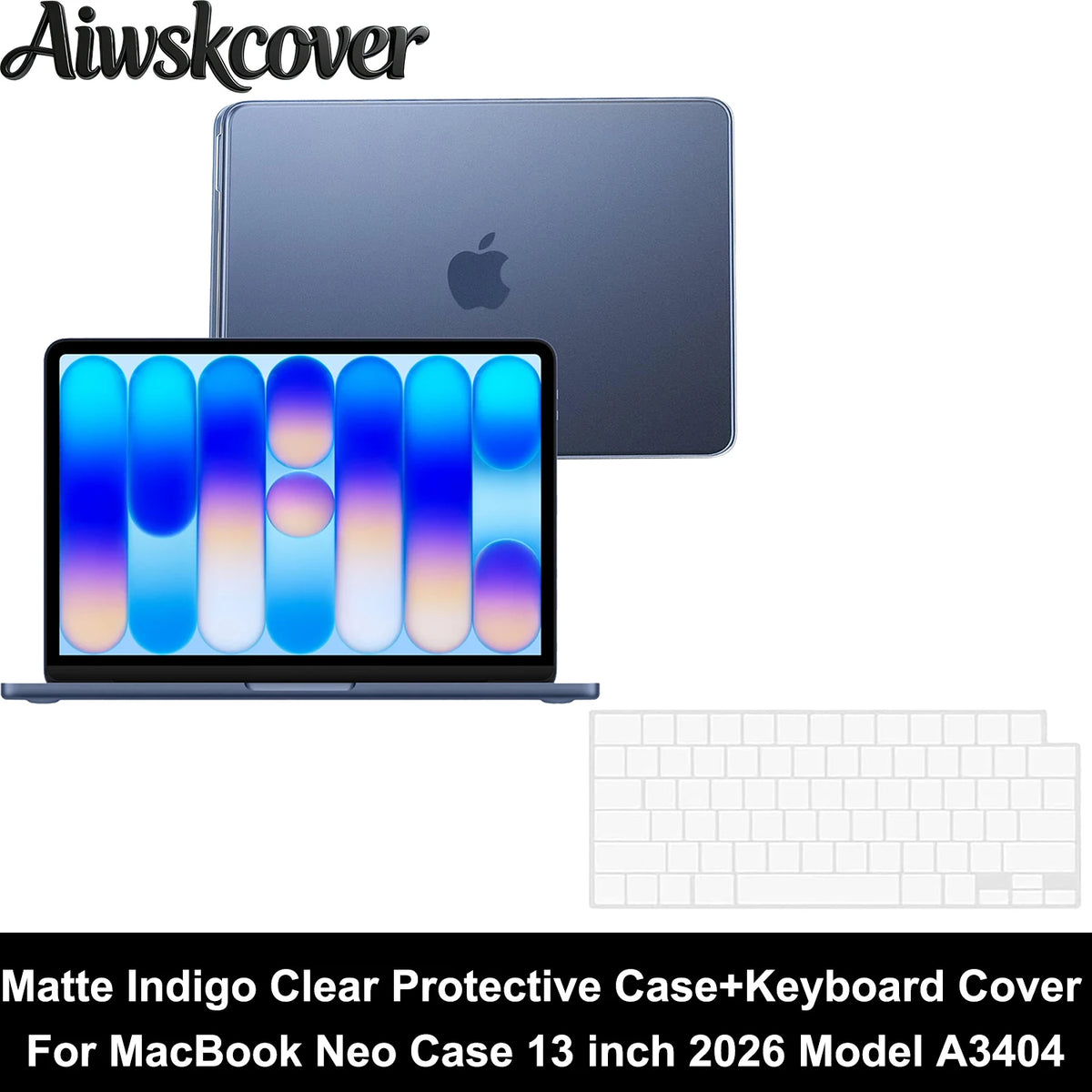 2/3/4pcs For MacBook Neo Case 13 inch 2026 A3404 Protective Case & Keyboard Cover & Screen Film & Dust Plug Laptop Accessories