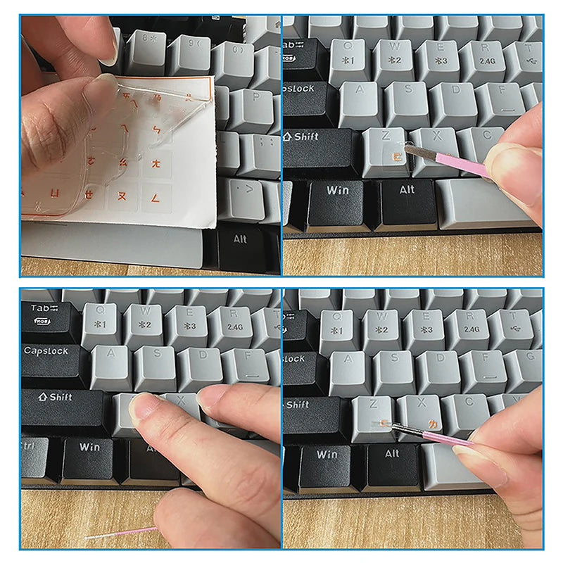 Korean Hangul Transparent Tear Off Keyboard Stickers Univers
