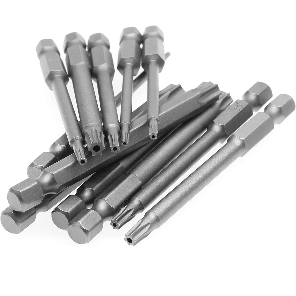 11 PCS Torx Security Bit Set S2 Steel Magnetic Security Scre