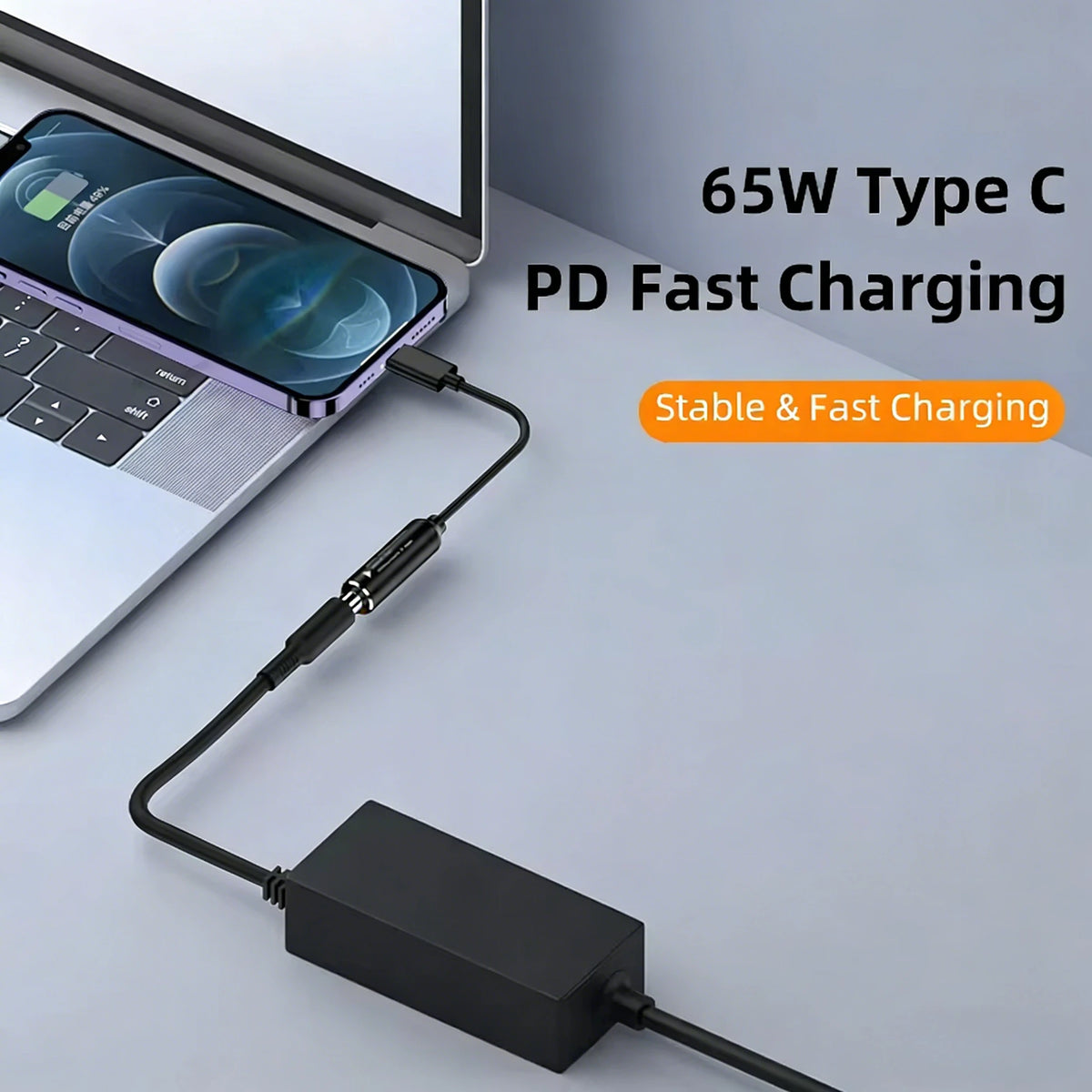 65W USB Type C PD Fast Charging Cable for Lenovo Laptop Char