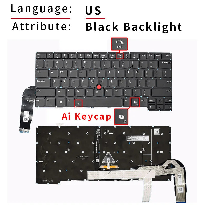 Replacement US/English Backlit Laptop Keyboard For Lenovo Thinkpad T14 T14S Gen1 Gen2 Gen3 Gen4 Gen5 Gen6 Layout