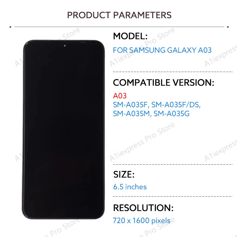 6.5 LCD Display For Samsung A03 A035 Touch Screen Digitizer 