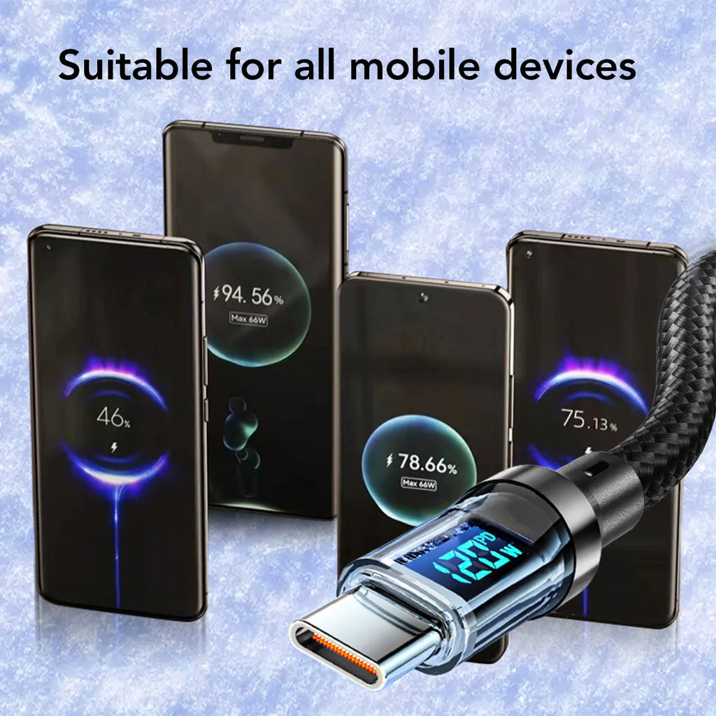 Oozcc 120W MAX 6A Fast Charging LCD Dynamic Display Cable US