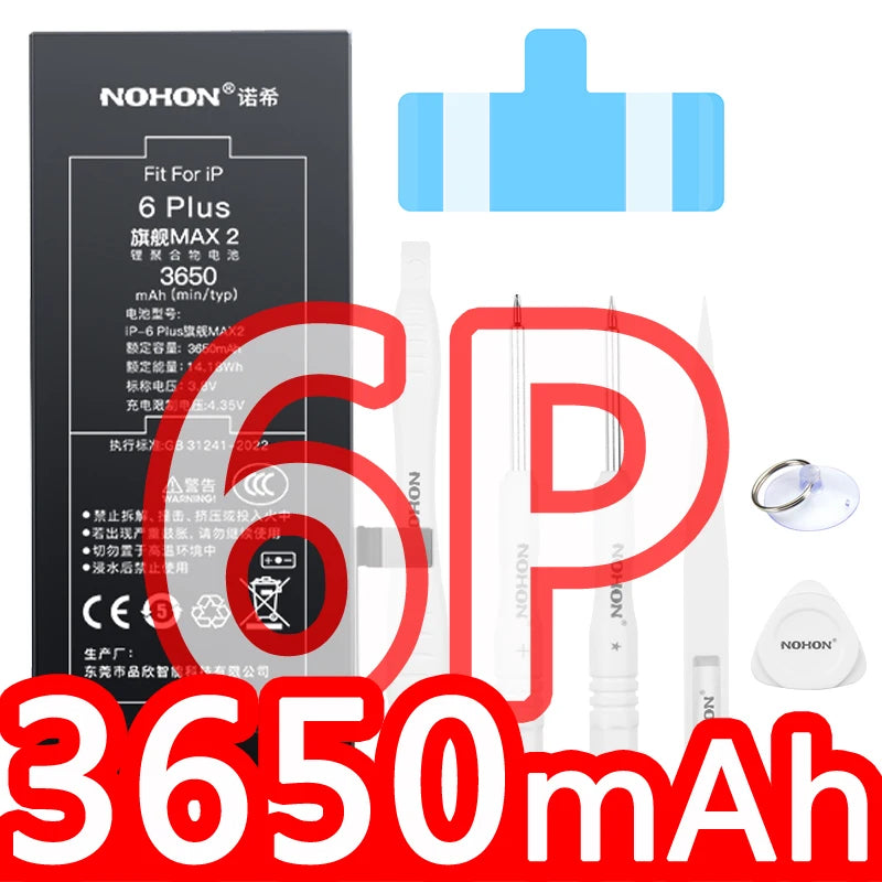NOHON Phone Battery for iPhone 15 14Pro 13Pro MAX 12 11 X XR XS 8 7Plus 6s SE SE2 SE3 Replacement Lithium Bateria with Tools