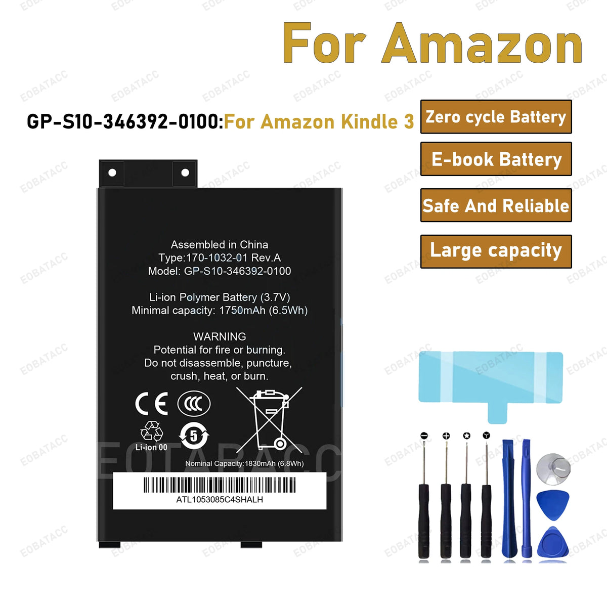 2026 Years 100% Original Battery For Amazon Kindle 3 Kindle 