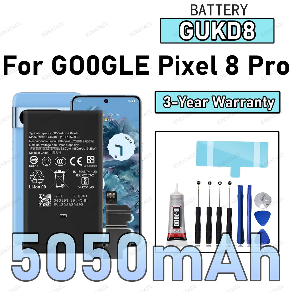 100% New Zero Cycle GUKD8 Battery For GOOGLE Pixel 8 Pro Pho