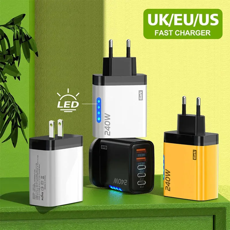 5 Ports USB PD Charger Type C Quick Charge Fast Charging Wal
