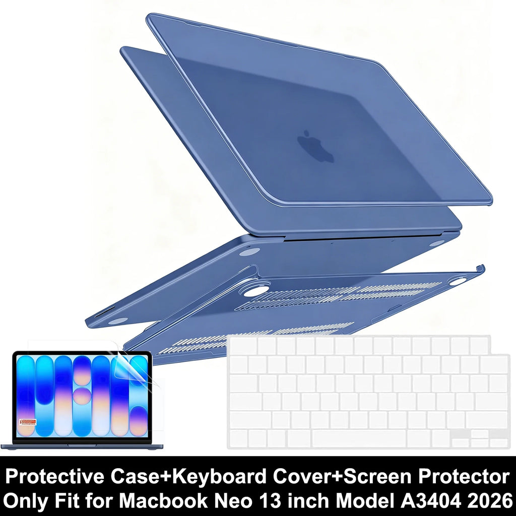 Ultra-Thin Crystal Case For MacBook Neo Case 13 inch 2026 Release Model A3404 Hard Shell Case&Keyboard Cover&Screen Protector