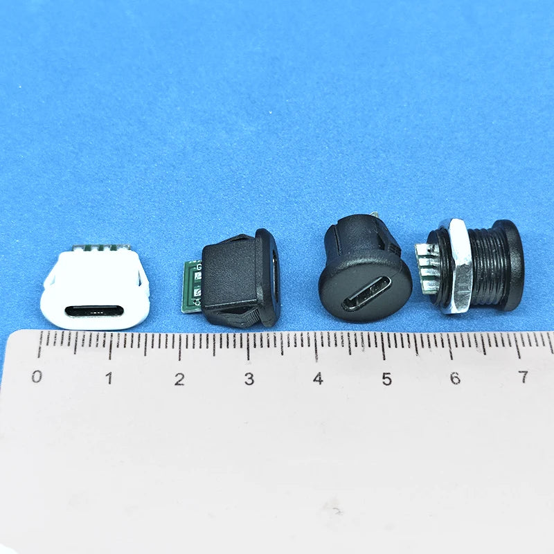 1/2/5PCS Type-C 6Pin Panel Mount Female Socket Waterproof US