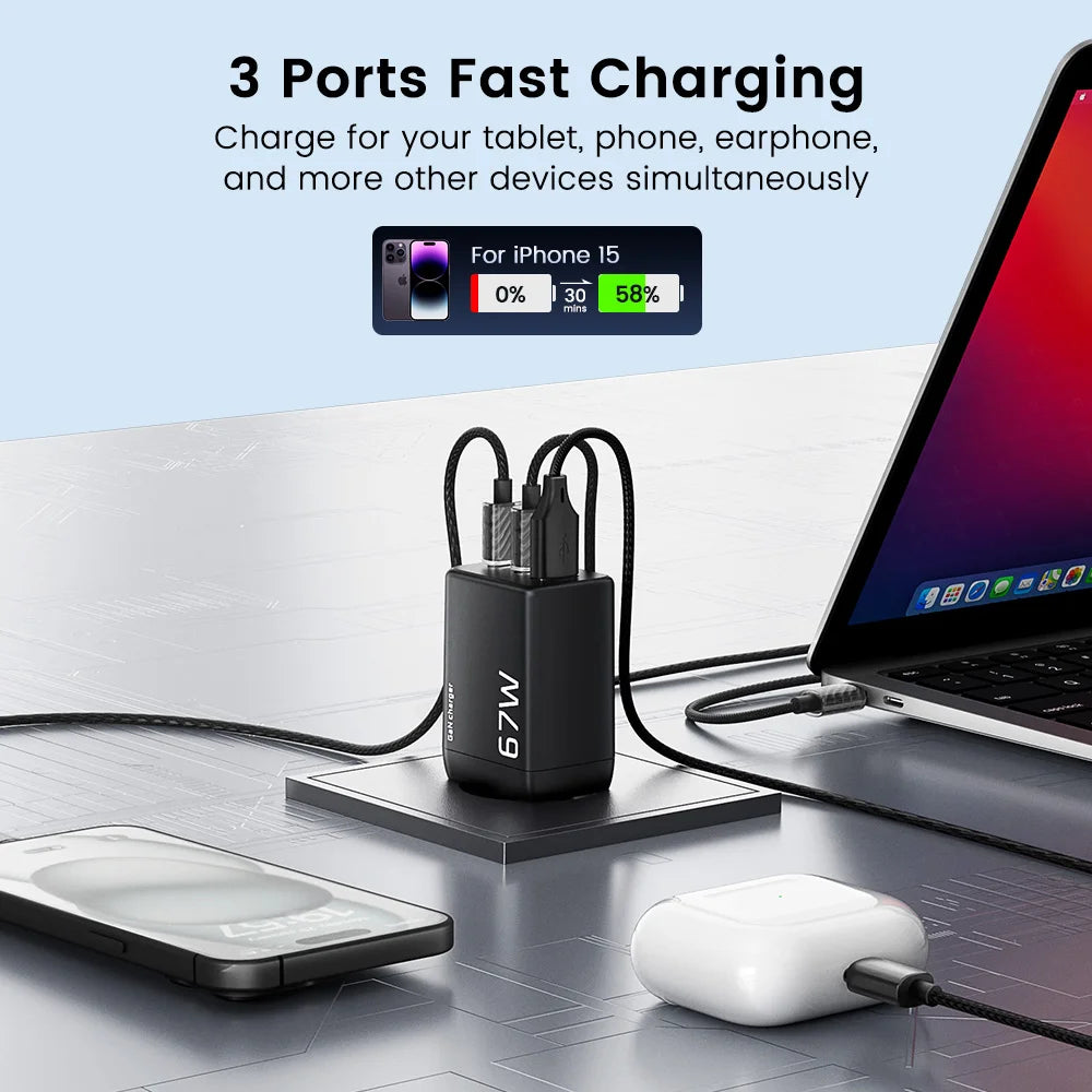 MOVESPEED 67W USB-C Charger Fast Charging 65W PD Type C PPS 