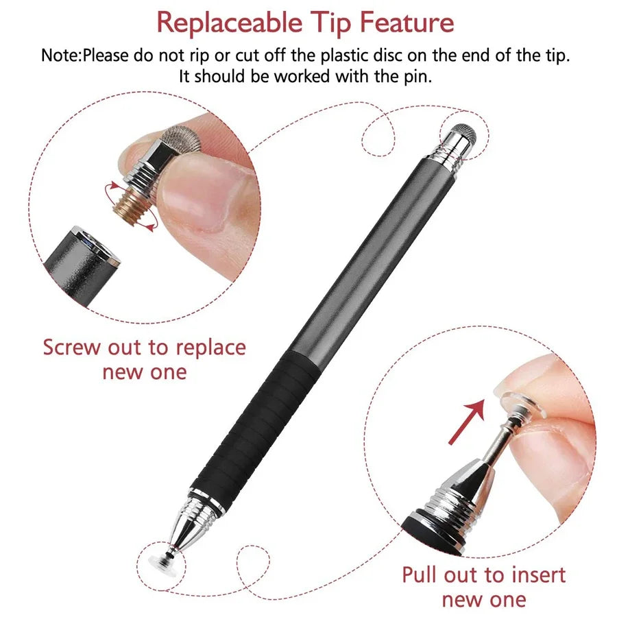 10Pcs/Lot Mesh Tip Replaceable Universal Stylus Touch Pen Dr