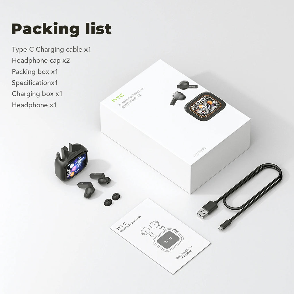 Headphones Bluetooth 5.2 TWS HTC Wireless Earphones Sports E