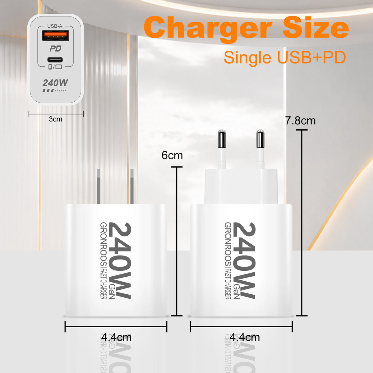 240W GaN PD USB C Charger For iPhone 17 16 15 14 13 12 Pro M