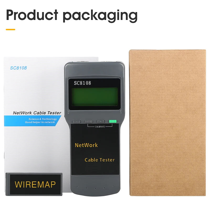 SC8108 Portable LCD Network Tester Meter&LAN Phone Cable Tes