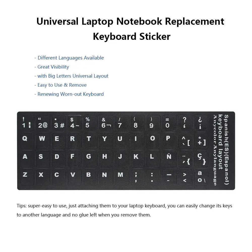 DIY Multi-language Keyboard Stickers Spanish/English/Russian